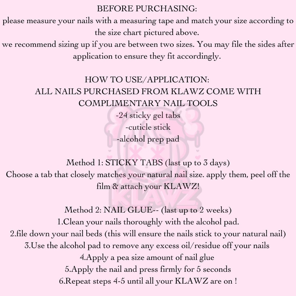 KLAWZ 10 pc luxury press on nails short square shaped - Picture 5 of 8